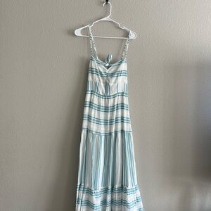 American Eagle Outfitters Teal and White Maxi Dress